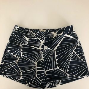 J Crew Navy & White Palm Print Shorts